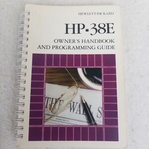 HP-38E Owner's Handbook & Programming Guide Financial Calculator Booklet‎ manual